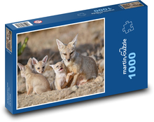 Líšky - zvieratá, mláďatá Puzzle 1000 dielikov - 60 x 46 cm 