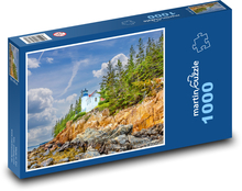 Leuchtturm - Bar Harbor, Felsen Puzzle 1000 Teile - 60 x 46 cm