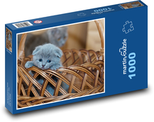 Kociak - kot, kosz Puzzle 1000 elementów - 60x46 cm