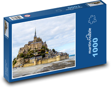 Mont Saint Michel - ostrov, Francúzsko Puzzle 1000 dielikov - 60 x 46 cm 