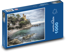 Mořský břeh - skála, hrad Puzzle 1000 dílků - 60 x 46 cm