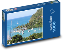 Svatá Lucie - ostrov v Karibiku, moře Puzzle 1000 dílků - 60 x 46 cm