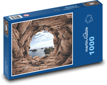 Skała - plaża, morze Puzzle 1000 elementów - 60x46 cm