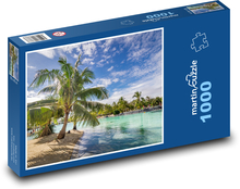 Palmy - pláž, dovolenka Puzzle 1000 dielikov - 60 x 46 cm 