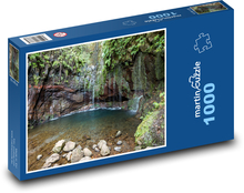 Vodopád - Madeira, Portugalsko Puzzle 1000 dílků - 60 x 46 cm