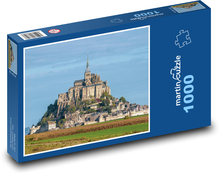 Mont Saint Michel - Stadt, Schloss Puzzle 1000 Teile - 60 x 46 cm