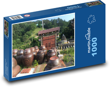 Ostrov Jeju - Kórea, tradičný dom Puzzle 1000 dielikov - 60 x 46 cm 