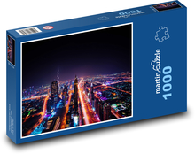 Dubaj - mrakodrap, mesto v noci Puzzle 1000 dielikov - 60 x 46 cm 