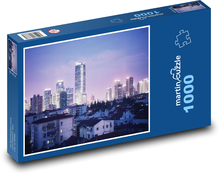 Šanghaj - město, noc  Puzzle 1000 dílků - 60 x 46 cm