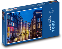 Amterdam - budovy, rieka Puzzle 1000 dielikov - 60 x 46 cm 