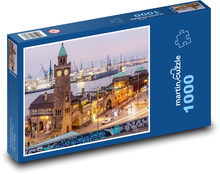 Hafen - Uhrenturm, Hamburg Puzzle 1000 Teile - 60 x 46 cm