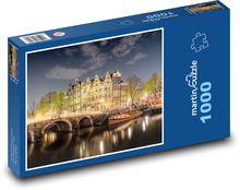 Most - rieka, domy Puzzle 1000 dielikov - 60 x 46 cm 