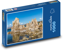 Jezioro - skała, woda Puzzle 1000 elementów - 60x46 cm