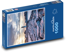 Morze - zachód słońca, latarnia morska Puzzle 1000 elementów - 60x46 cm