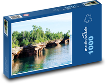 Drzewa - wybrzeże, woda Puzzle 1000 elementów - 60x46 cm