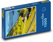 Švýcarsko - jezero, hory Puzzle 1000 dílků - 60 x 46 cm