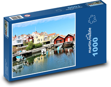Budovy - domy, lode Puzzle 1000 dielikov - 60 x 46 cm 