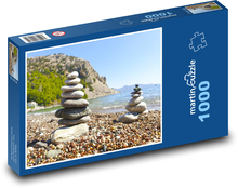 Kamienie - piramida, wybrzeże Puzzle 1000 elementów - 60x46 cm