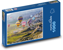 Hot air balloons - nature, mountains Puzzle 1000 pieces - 60 x 46 cm 