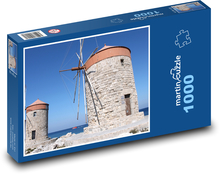Rhodes - Greece, mill Puzzle 1000 pieces - 60 x 46 cm 