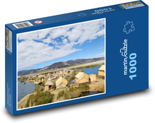 Domy u vody - příroda, lodě Puzzle 1000 dílků - 60 x 46 cm