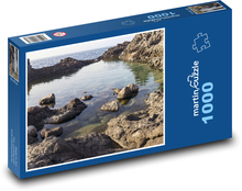 Jezioro - skały, wybrzeże Puzzle 1000 elementów - 60x46 cm