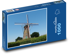 Veterný mlyn - historická budova, stavba Puzzle 1000 dielikov - 60 x 46 cm 