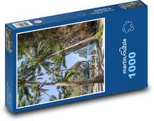 Lodě - palmy, pláž Puzzle 1000 dílků - 60 x 46 cm