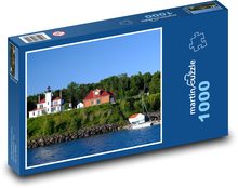 Jezioro - rafa, latarnia morska Puzzle 1000 elementów - 60x46 cm