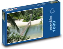 Pláž Sentosa - Singapur, provazový most Puzzle 1000 dílků - 60 x 46 cm