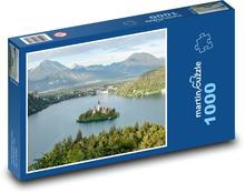 Jezioro - wyspa, punkt orientacyjny Puzzle 1000 elementów - 60x46 cm