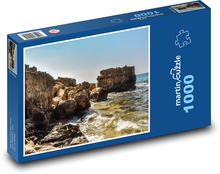 Skalnaté pobřeží - moře, vlny Puzzle 1000 dílků - 60 x 46 cm