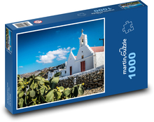 Insel Mykonos - Griechenland, weiße Häuser Puzzle 1000 Teile - 60 x 46 cm