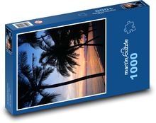 Západ slnka - more, palmy Puzzle 1000 dielikov - 60 x 46 cm 