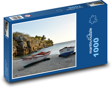 Pláž - rybárske lode, more Puzzle 1000 dielikov - 60 x 46 cm