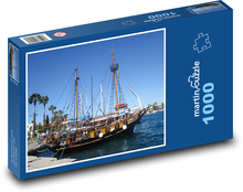 Statek wycieczkowy - morze, port Puzzle 1000 elementów - 60x46 cm