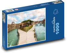 Rieka - ostrov, mesto Puzzle 1000 dielikov - 60 x 46 cm 