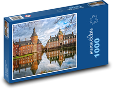 Vodný hrad - stavba, jazero Puzzle 1000 dielikov - 60 x 46 cm 