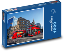 Červené autobusy - Londýn, Anglicko Puzzle 1000 dielikov - 60 x 46 cm 