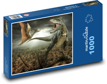 Dinosaur - city, fantasy Puzzle 1000 pieces - 60 x 46 cm