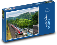 Pociąg - stacja, stacja Puzzle 1000 elementów - 60x46 cm