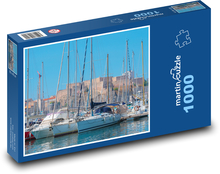 Marseille - prístav, lode Puzzle 1000 dielikov - 60 x 46 cm 