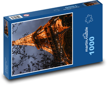 Wieża Eiffla - noc, podświetlona Puzzle 1000 elementów - 60x46 cm