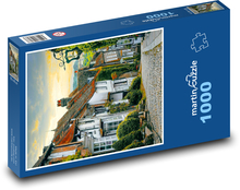 Ulice - domy, przyroda Puzzle 1000 elementów - 60x46 cm