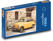 Retro-Auto - gelb, Haus Puzzle 1000 Teile - 60 x 46 cm