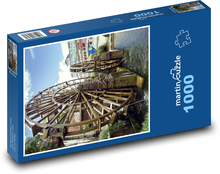 Staré vodní kolo - Lijiang, Čína Puzzle 1000 dílků - 60 x 46 cm
