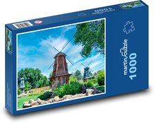 Větrný mlýn v parku Puzzle 1000 dílků - 60 x 46 cm