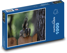 Eichhörnchen am Zaun Puzzle 1000 Teile - 60 x 46 cm