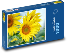 Kwitnący słonecznik - żółty kwiat Puzzle 1000 elementów - 60x46 cm