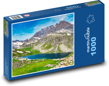 Alpy - hory, jazero Puzzle 1000 dielikov - 60 x 46 cm